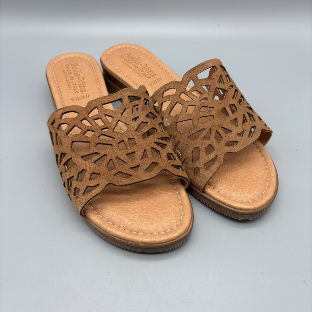 Bella Vita Women's Cas-Italy Brown Slide Sandals Size 9.5WW